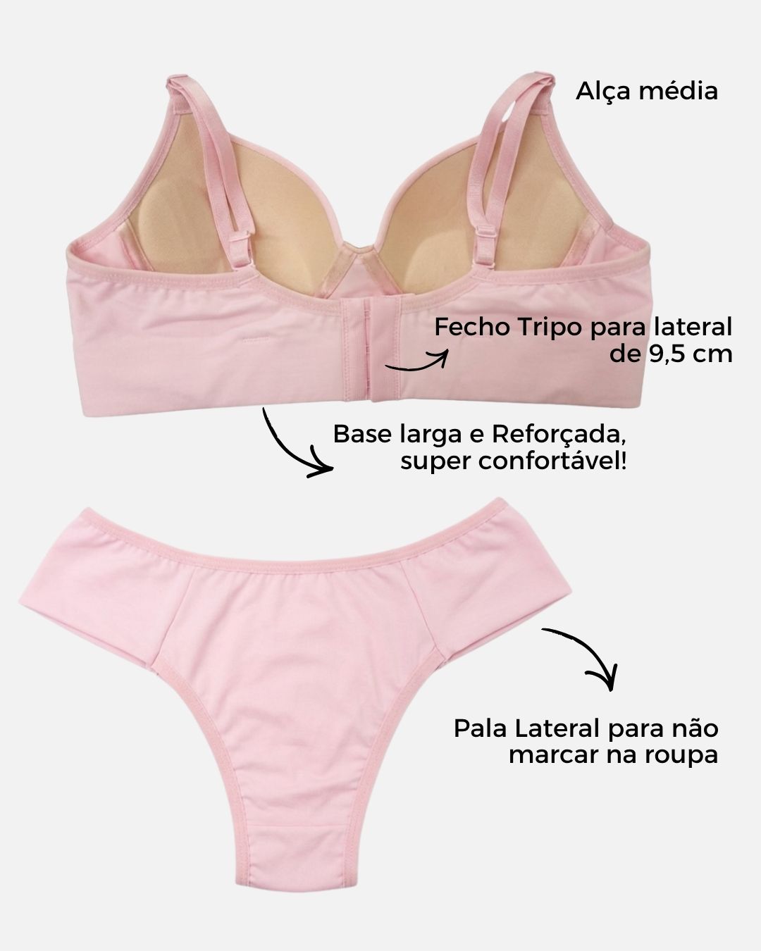 lingerie rosa beb&ecirc; rosa claro delicado